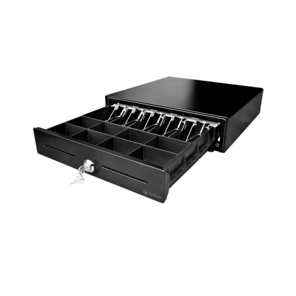 Cajón de Dinero 3nStar CD200 con Llave, 1.04Kg, Negro