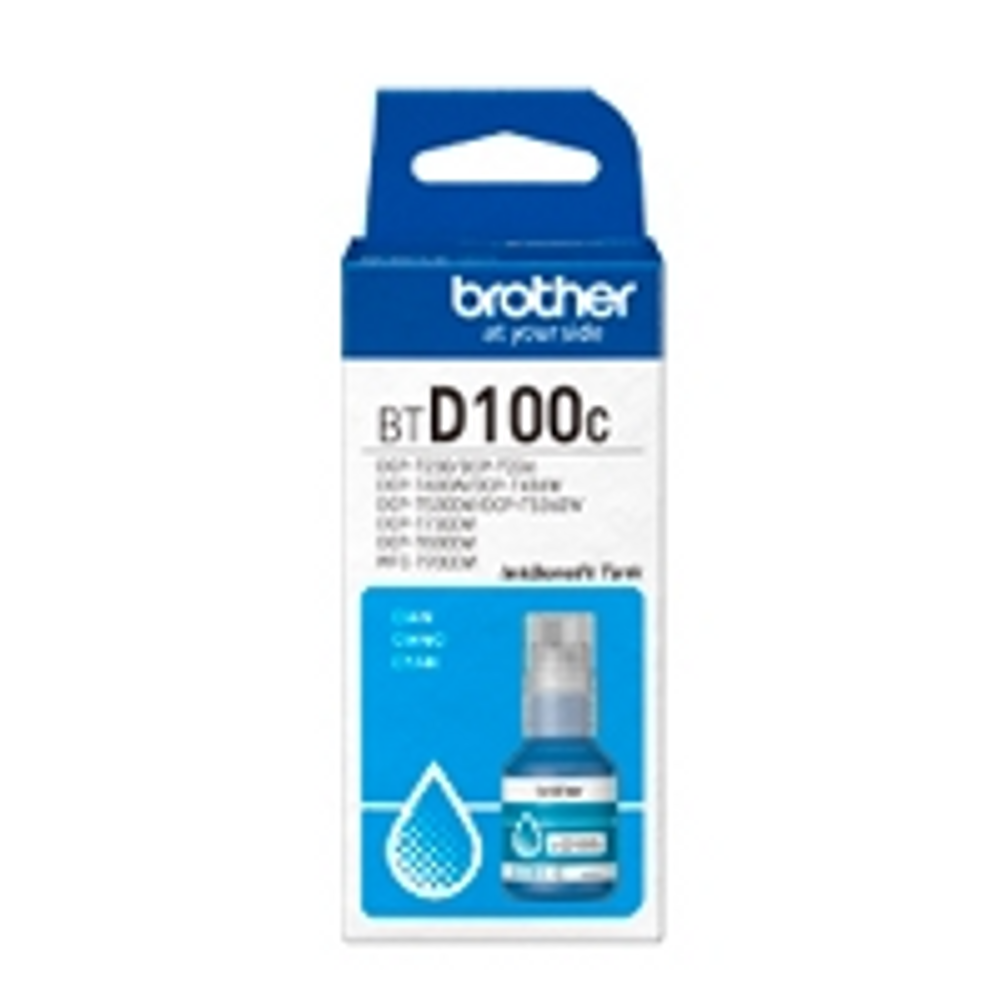 Botella de tinta BROTHER de color cian de ultra alto rendimiento BTD100C de la serie InkBenefit Tank Imprime hasta 5000