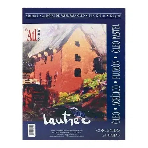 Block Papel Pintura Óleo Acrílico Lautrec 25 X 32.5 Cms 24 H