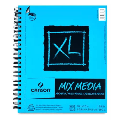 Block Mix Media Xl Canson 160 G 22.9 X 30.5 Cms 60 Hojas