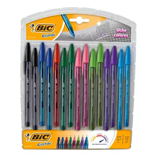 Blíster Bolígrafos Bic Cristal 15 + 5 gratis