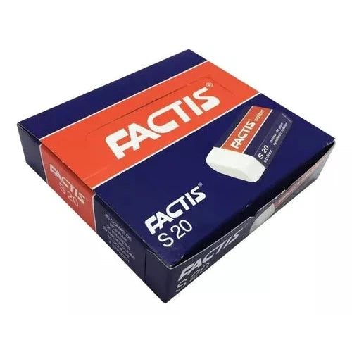 Caja 10 gomas de borrar S20 con faja de cartón y envueltas • FACTIS