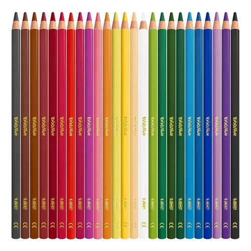 Lápices De Colores Bic Evolution Mina Gruesa 4 Mm 24 Piezas