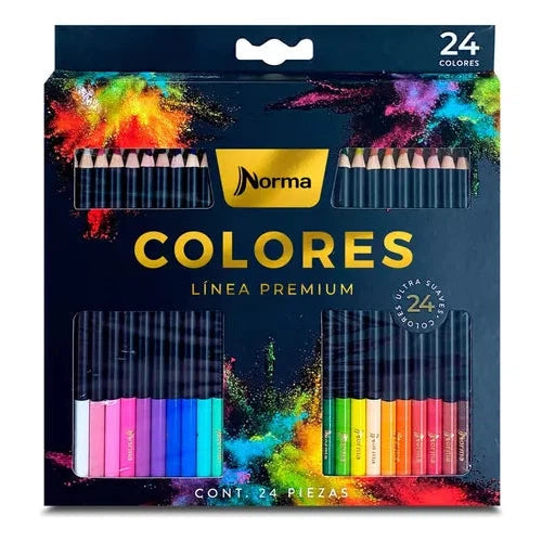 Lapices De Colores Norma Premium Suaves Caja Con 24 Piezas
