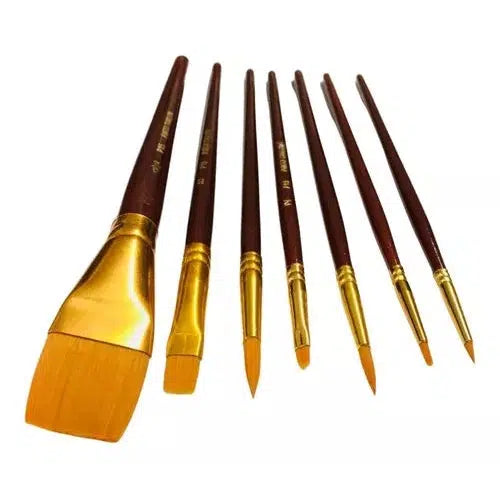 Kit De Pinceles Pinto Golden Taklón Dorado Pt-g 7 Piezas