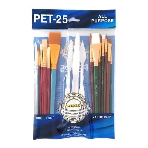 Kit De Pinceles Y Espátulas Pinto De Uso Múltiple 25 Piezas