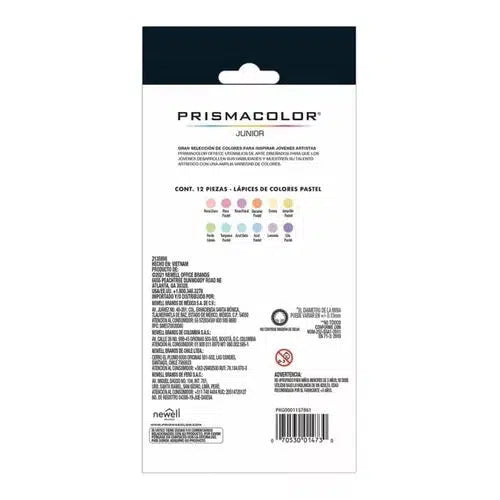 Lápices De Colores Prismacolor Junior Pastel Caja 12 Piezas