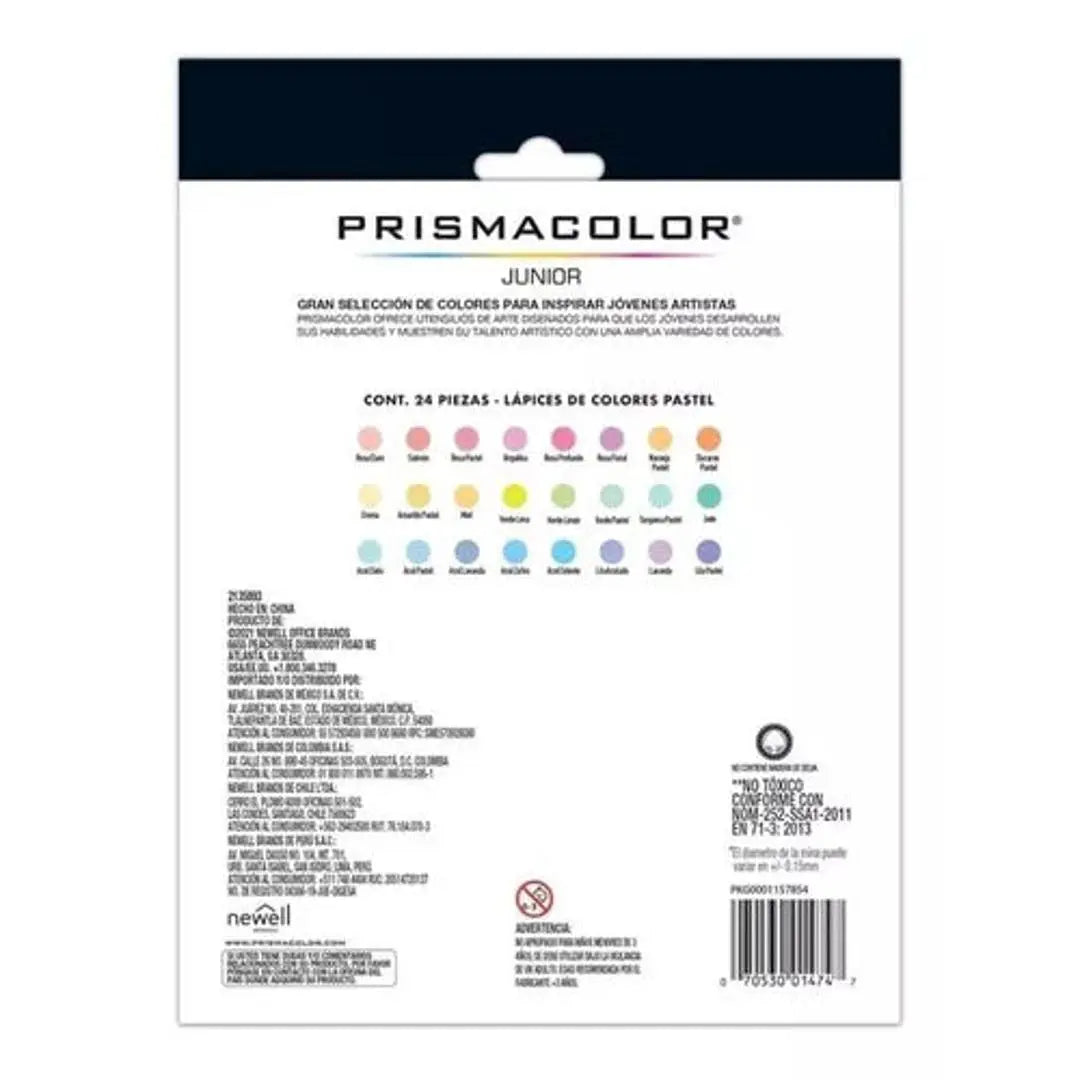 Lápices De Colores Prismacolor Junior Pastel Caja 24 Piezas