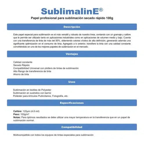 Papel para Sublimar Carta Kronaline 125 Hojas