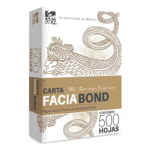 Papel Premium Facia Bond Copamex Blanco 75 G Carta 500 Hojas