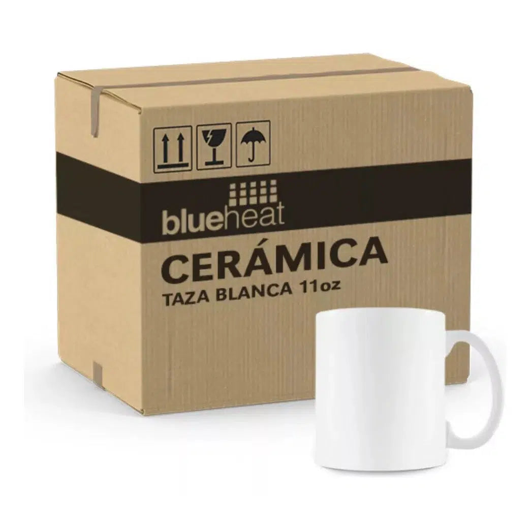 Taza Blanca Para Sublimar Sublimación 11 Oz Blue Heat