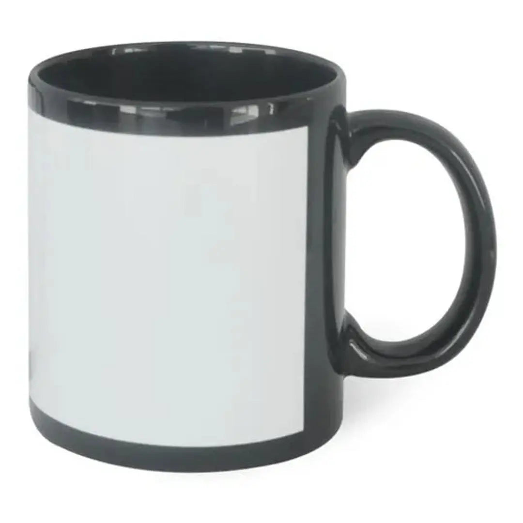 Taza para Sublimar Negra con Ventana Blanca 11 Oz Caja 36 Pzs