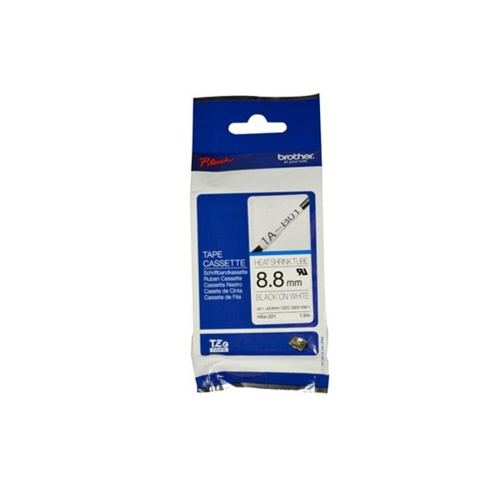 Cinta para Impresora de Etiquetas Brother HSE-221 TZe Negro sobre Blanco PT-E300VP