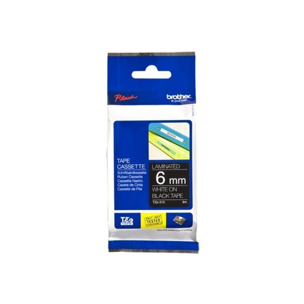 Cinta para Impresora de Etiquetas Brother TZe-315 TZe Transferencia Térmica Blanco sobre Negro PT-1280HK