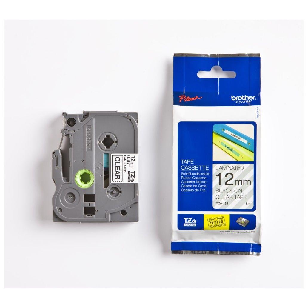 Cinta para Impresora de Etiquetas Brother TZe131 TZe Transferencia Térmica Negro sobre Transparente