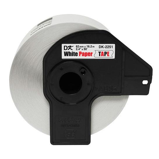 Rollo de Etiqueta Autoadhesiva Brother DK-2251 DK Rojo sobre Blanco Brother QL-800,QL-810W.