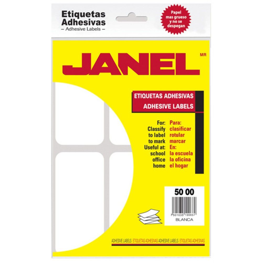 Etiqueta blanca JANEL clasica no. 25 con84 etiquetas de 50x100mm