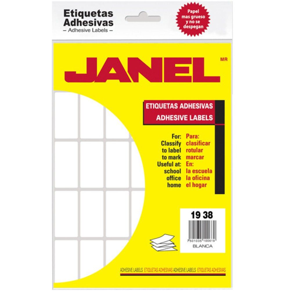 Etiquetas Autoadhesivas Janel 1001938100 Estándar 630 Pieza(s) Blanco
