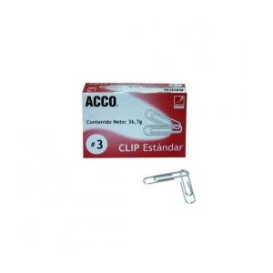 Acco Clip Estándar No.3, 100 Clips, hasta 15 Hojas
