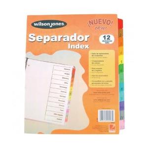 Acco Wilson Jones Separador P1348, 12 Divisiones, Blanco
