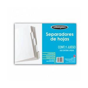 Acco Wilson Jones Separador P2188, 5 Divisiones, Blanco