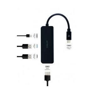 Acteck Hub USB C 3.1 Macho - 1x USB 3.0, 1x USB A 2.0 A, 1x USB C, 1x HDMI Hembra, 10.2Gbit/s, Negro