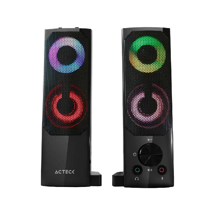 Acteck Bocinas Elant Brick, Alámbrico, 3W RMS, 3.5mm, Negro