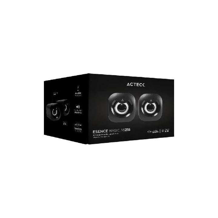 Acteck Bocinas Esence Basic, Alámbrico, 6W RMS, 3.5mm, Negro