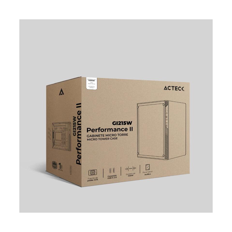 Gabinete Acteck Performance II GI215W con Ventana, Micro-Tower, Micro-ATX/Mini ATX, USB 2.0, con Fuente de 500W, sin Ventiladores Instalados, Negro