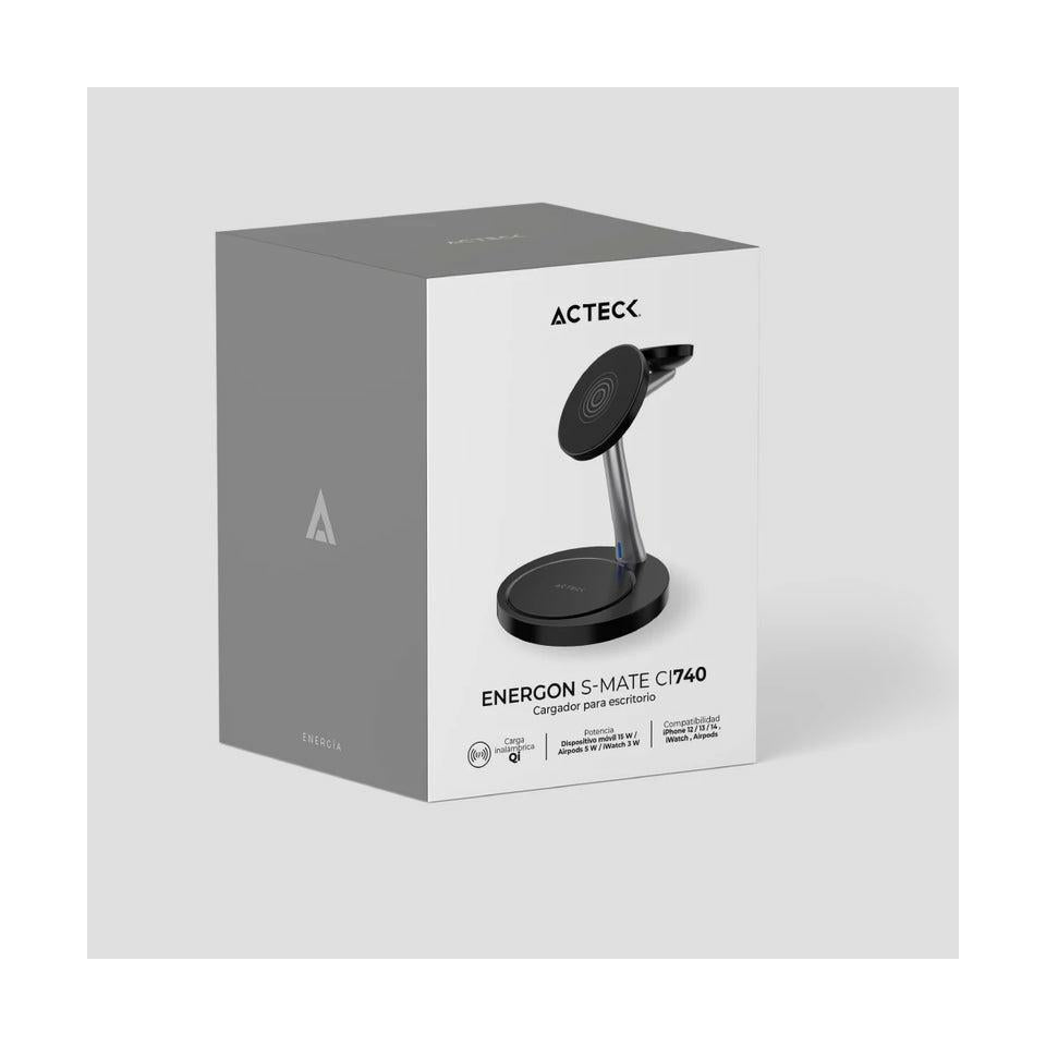 Acteck Cargador Inalámbrico Energon S-Mate CI740, 15W, 1x USB-C, Negro