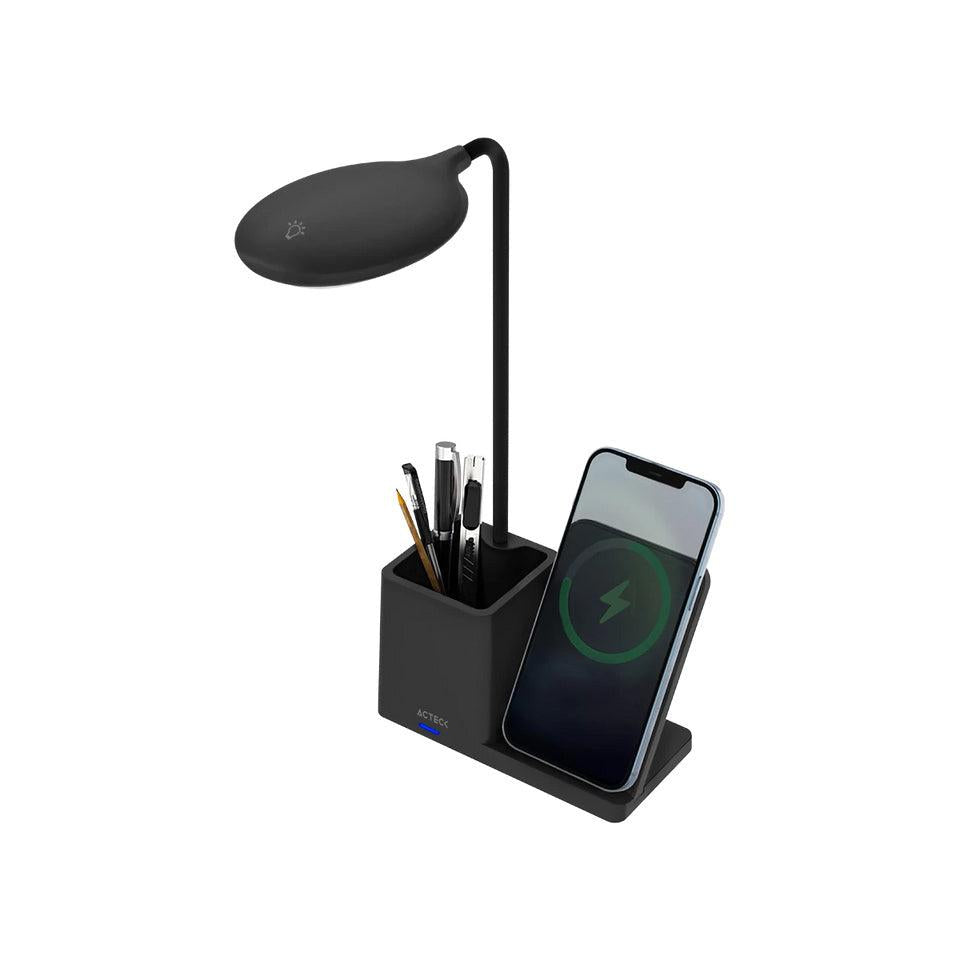 Acteck Cargador Inalámbrico con Lámpara Energon Lumimate CI722, 15W, 1x USB-C, Negro