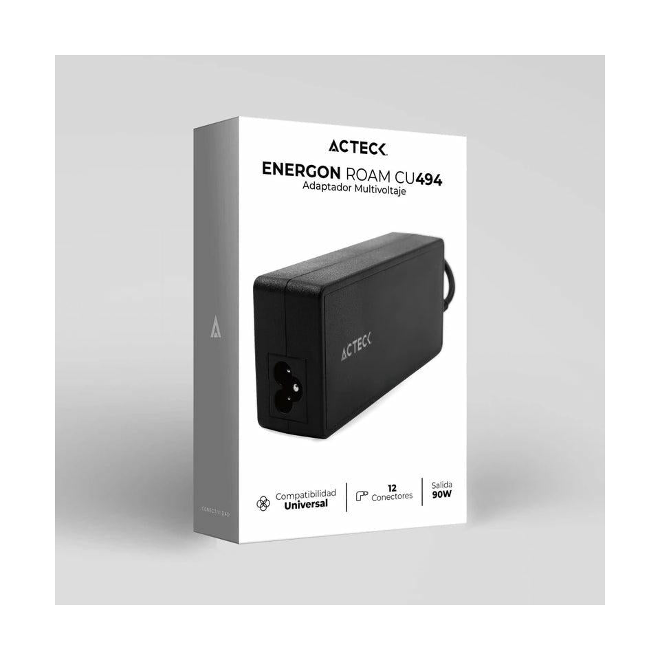 Acteck Cargador Universal para Laptop Energon Roam CU494, 15-20V, Negro