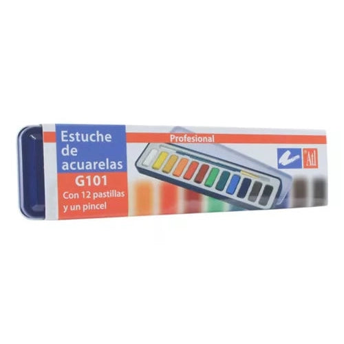 Acuarelas Profesionales Atl G101 Estuche Portátil 12 Colores