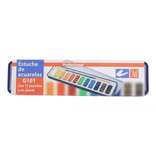 Acuarelas Profesionales Atl G101 Estuche Portátil 12 Colores