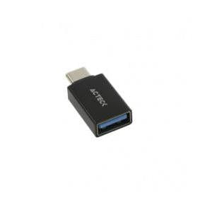 Acteck Adaptador USB-C Macho - USB-A 3.0 Hembra, Negro