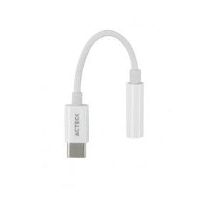 Acteck Adaptador de Audio Shift Plus AA405 3.5mm Hembra - USB C Macho, Blanco
