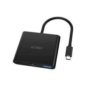 Acteck Adaptador Shift Plus AH445 USB C Macho - HDMI/USB 3.0/USB-C, 4K, Negro
