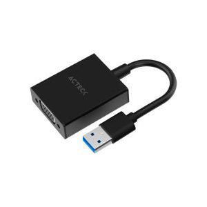 Acteck Adaptador Shift Plus AV410 USB A Macho- VGA (D-Sub) Hembra, Negro
