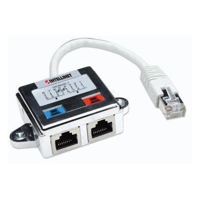 Intellinet Adaptador RJ-45 Macho - 2x RJ-45 Hembra, Plata