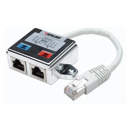 Intellinet Adaptador RJ-45 Macho - 2x RJ-45 Hembra, Plata