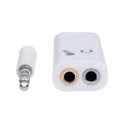 Manhattan Adaptador de Audio 3.5mm Macho - 2x 3.5mm Hembra, Blanco
