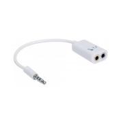 Manhattan Adaptador de Audio 3.5mm Macho - 2x 3.5mm Hembra, Blanco
