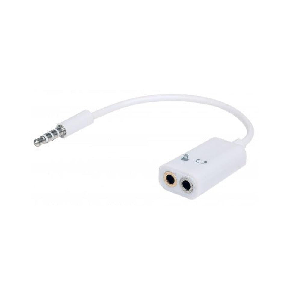 Manhattan Adaptador de Audio 3.5mm Macho - 2x 3.5mm Hembra, Blanco