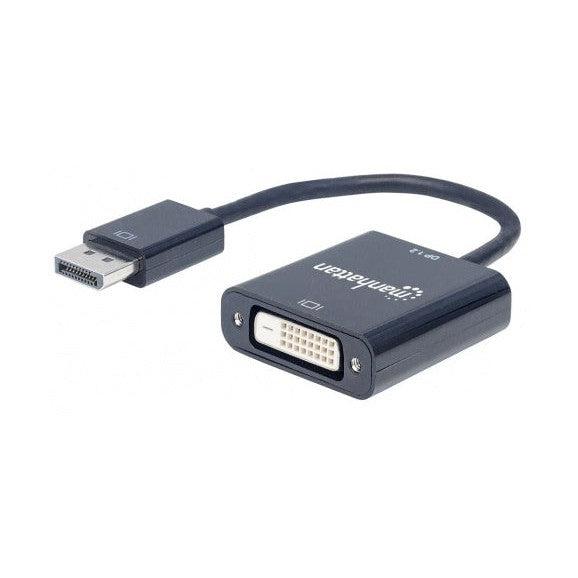 Manhattan Adaptador Displayport 1.2 Macho - DVI-D Hembra, 1.5cm, Negro