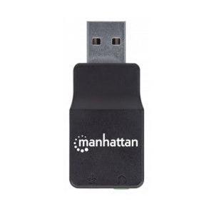 Manhattan Adaptador USB 2.0 Macho - 2x 3.5mm Hembra, Negro