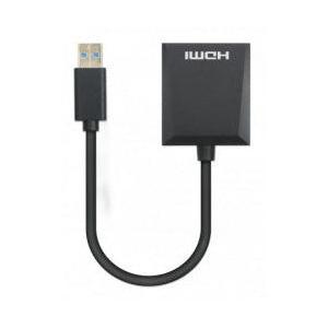 Manhattan Adaptador USB 3.0 Macho - HDMI Hembra, Negro