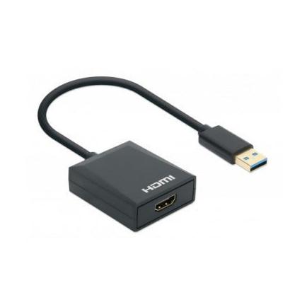 Manhattan Adaptador USB 3.0 Macho - HDMI Hembra, Negro