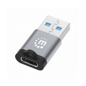 Manhattan Adaptador USB 3.0 Macho - USB C Hembra, Gris