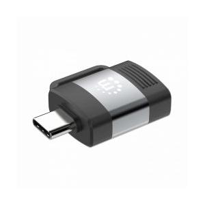 Manhattan Adaptador USB A 3.0 Hembra - USB C Macho, Negro/Gris