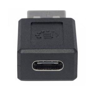 Manhattan Adaptador USB C 2.0 Hembra - USB A Macho, Negro